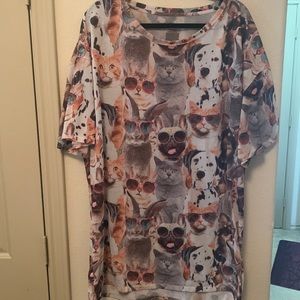 Secret Treasures: 2X-3X: Cute Kitten, Puppies & Bunnies Nightgown Shirt- Womens